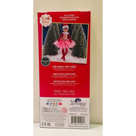The Elf on the Shelf Pink Sparkle Party Dress Claus Couture - Picture 2 of 2